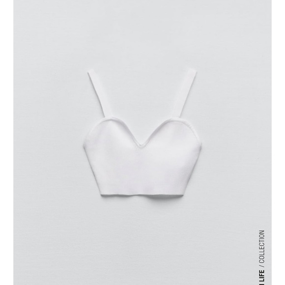 Zara RIBBED STRAPPY TOP​ - Picture 2 of 4